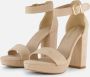 Ann Rocks Sandalen met hak beige Textiel - Thumbnail 2