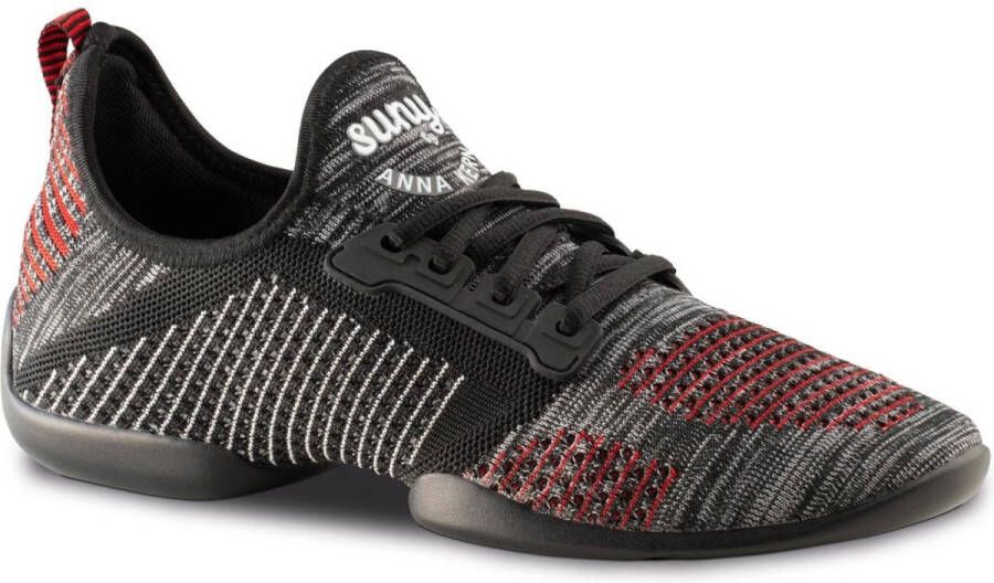 Anna Kern Suny Danssneakers 4015 Pureflex Heren Sport Sneakers Salsa Stijldansen Zwart Rood