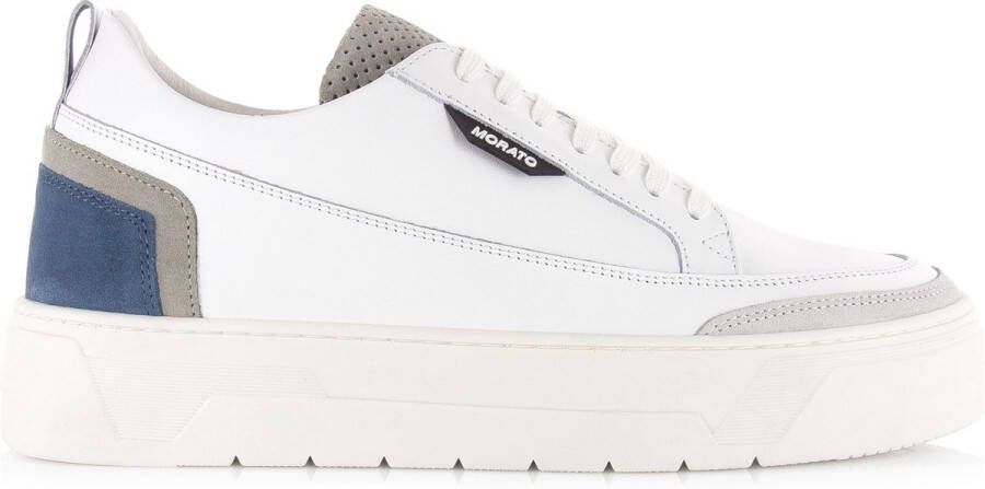 Antony Morato Sneakers van leer met contrastgarnering en labeldetail