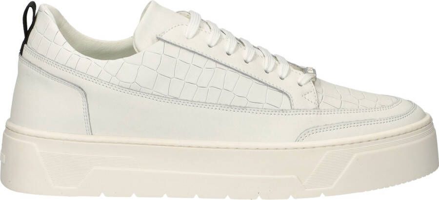 Antony Morato Witte Leren Sneakers met Krokodillenprint White Heren