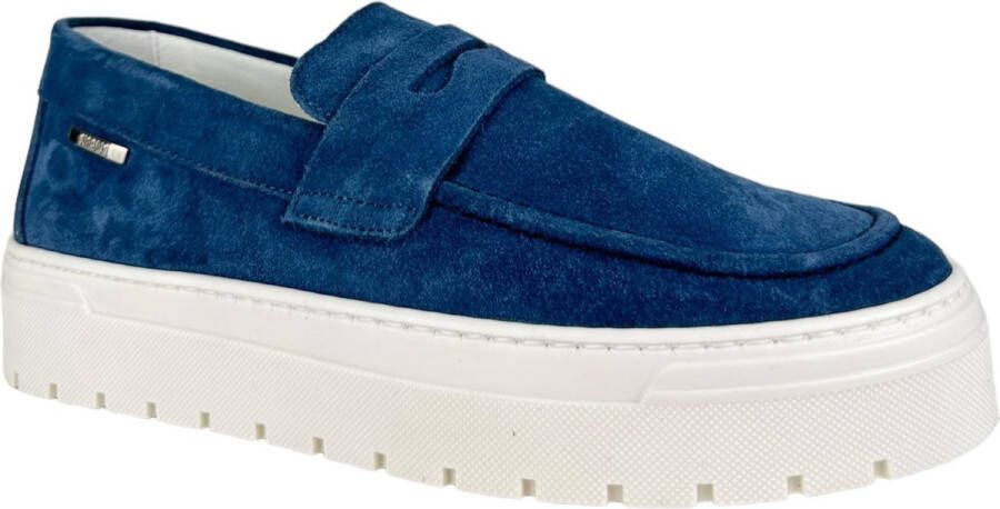 Antony Morato Blauwe Leren Mocassins Lente Zomer Heren Blue Heren