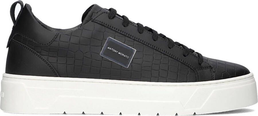 Antony Morato Leather Bold Sneakers Leren Sneaker Heren Zwart