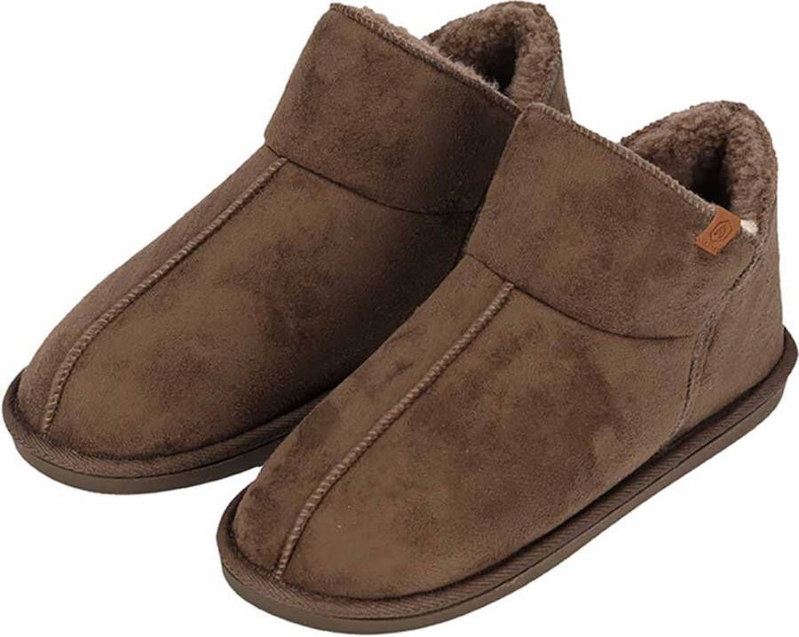 011121828003-001-45 46- Suede Zwart Apollo Sloffen Heren Suede Taupe- Pantoffels heren