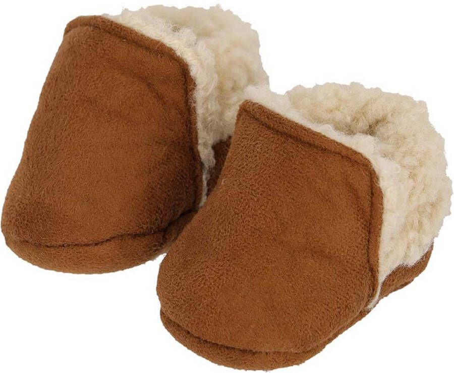 Apollo babies booties knit giftbox cognac