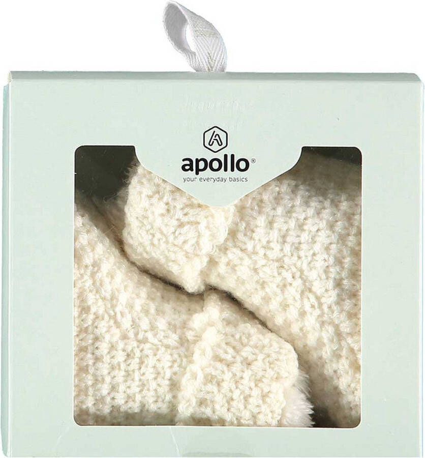 Apollo babies booties knit giftbox off white