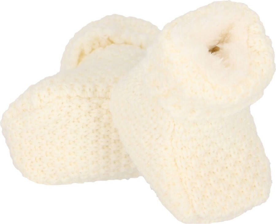 Apollo gebreide babyslofjes (Newborn) Off White