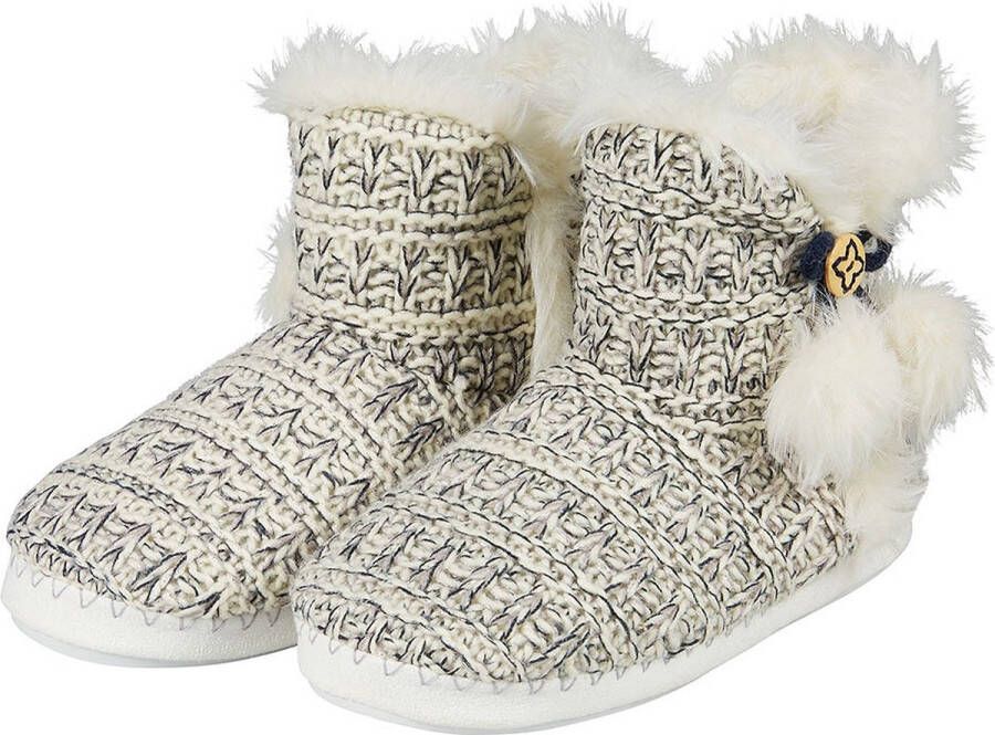 Apollo Hoge dames sloffen Gebreid Beige Blauw Pantoffel dames Sloffen dames Pantoffels dames