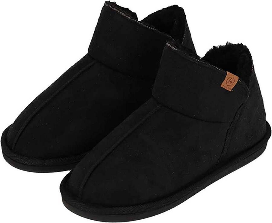 Apollo Home Boots Dames Suede Zwart Sloffen dames