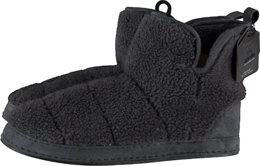 Apollo Homeboots Teddy Wool Heren wollen pantoffel Anthracite