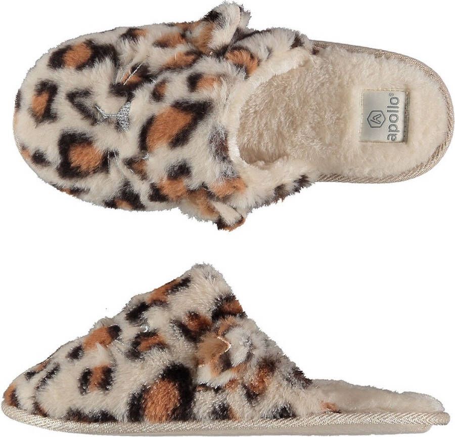 Apollo Instap pantoffels dames | Creme | Dierenprint | 40 | Sloffen | Pantoffels | Pantoffels dames | Sloffen dames | Pantoffels dames