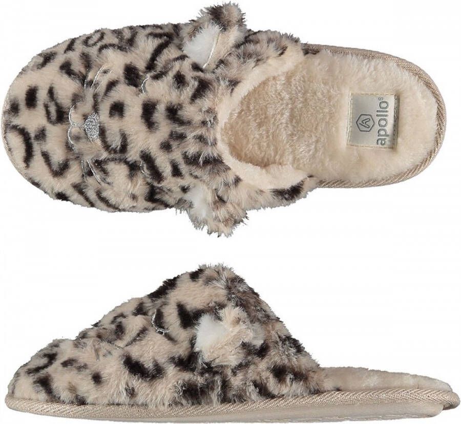 Apollo Instap pantoffels dames | Grijs Beige | Dierenprint | 38 | Sloffen | Pantoffels | Pantoffels dames | Sloffen dames | Pantoffels dames