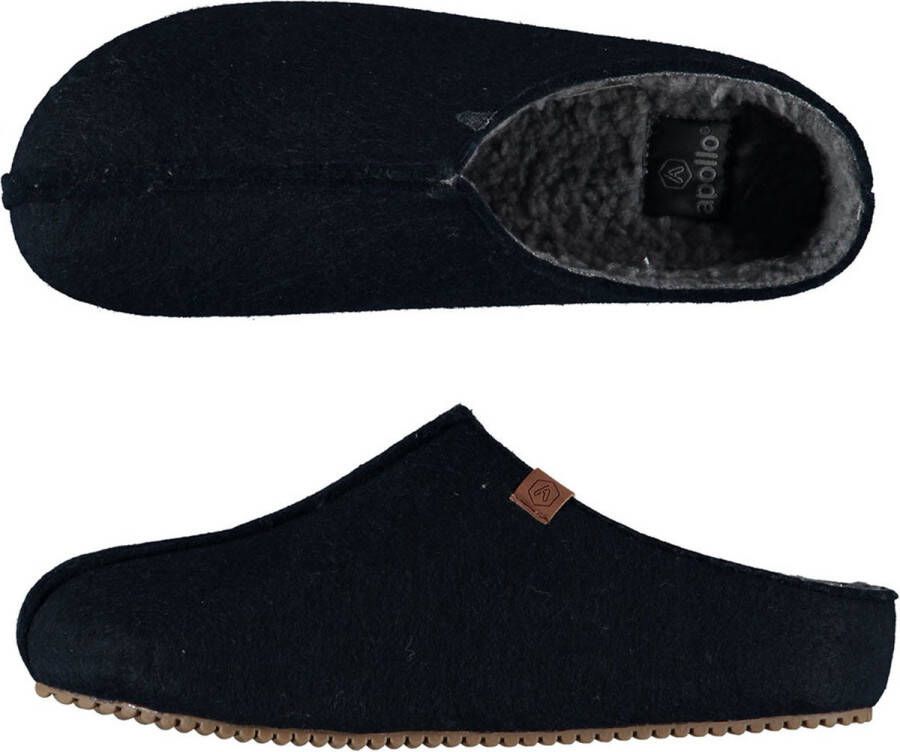 Apollo instappers slippers pantoffels blauw heren polyester rubber zool sloffen vaderdag