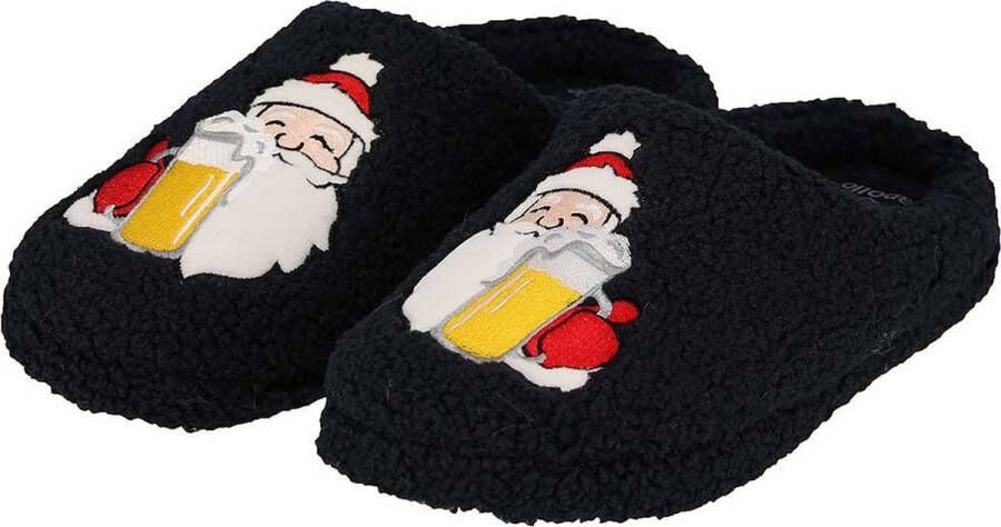 Apollo Kerst pantoffels Heren Donker Blauw Kerst sloffen kerst kerstpantoffels kerstman sloffen