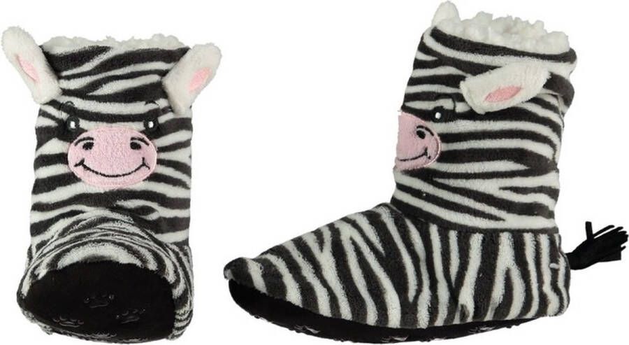 Apollo Kinder hoge dieren pantoffels sloffen zebra 31