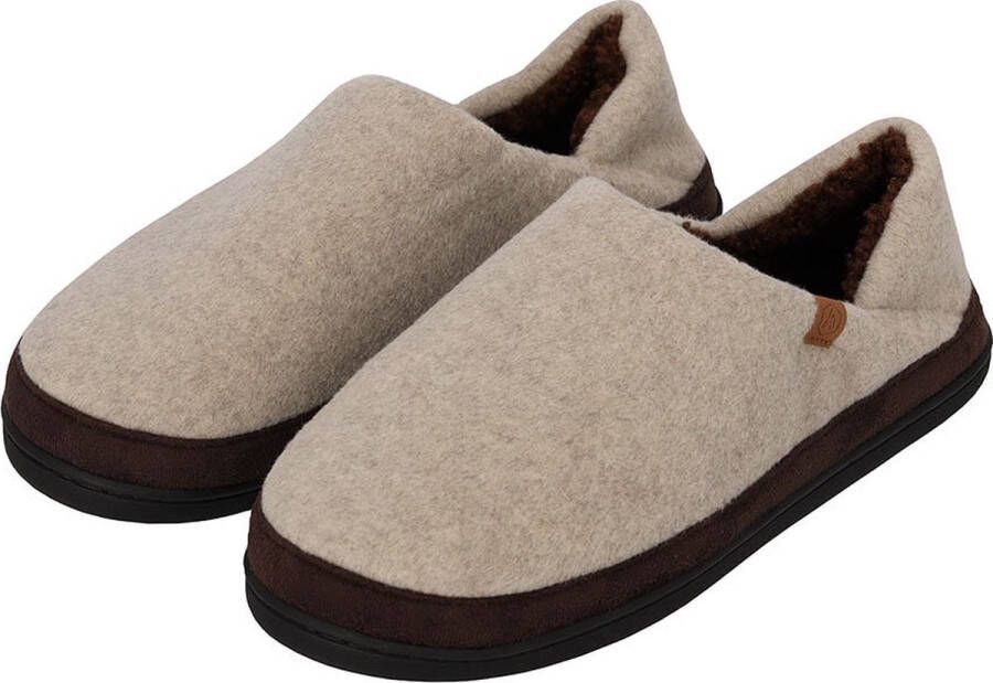 Apollo Pantoffel Heren Omvouwbaar Hielstuk Beige Instap pantoffels Pantoffel heren Pantoffels