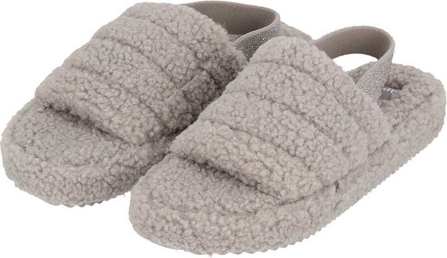 Apollo Pantoffel slipper Dames Teddy Grijs Instap pantoffels dames