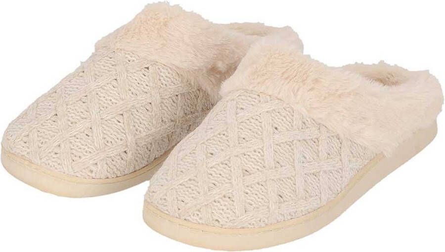 Apollo Pantoffels dames Beige Zachte rand Sloffen dames Pantoffels dames