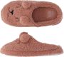 Apollo Pantoffels Dames Teddy Bear Roze Instap Sloffen Gevoerd met Warm Fleece - Thumbnail 2