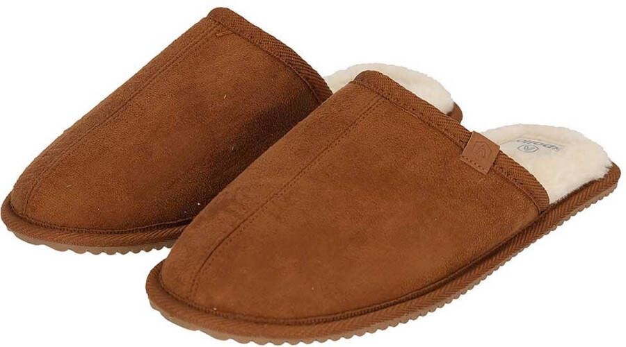 Apollo Pantoffels heren | Cognac | Zachte binnenvacht | 44 | Sloffen | Pantoffels | Pantoffels heren | Sloffen heren | Pantoffels heren