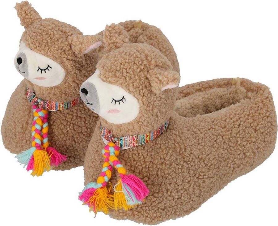 Apollo Pantoffels Meisjes Alpaca Bruin Pantoffels kinderen Sloffen Meisjes