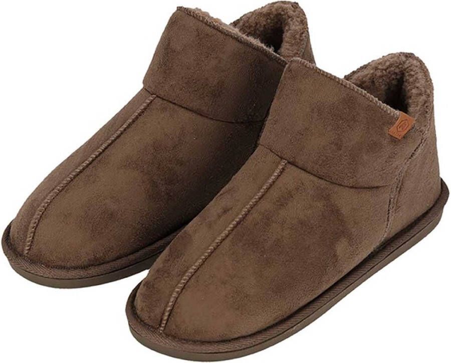 Apollo Sloffen Heren Suede -Taupe Pantoffels heren