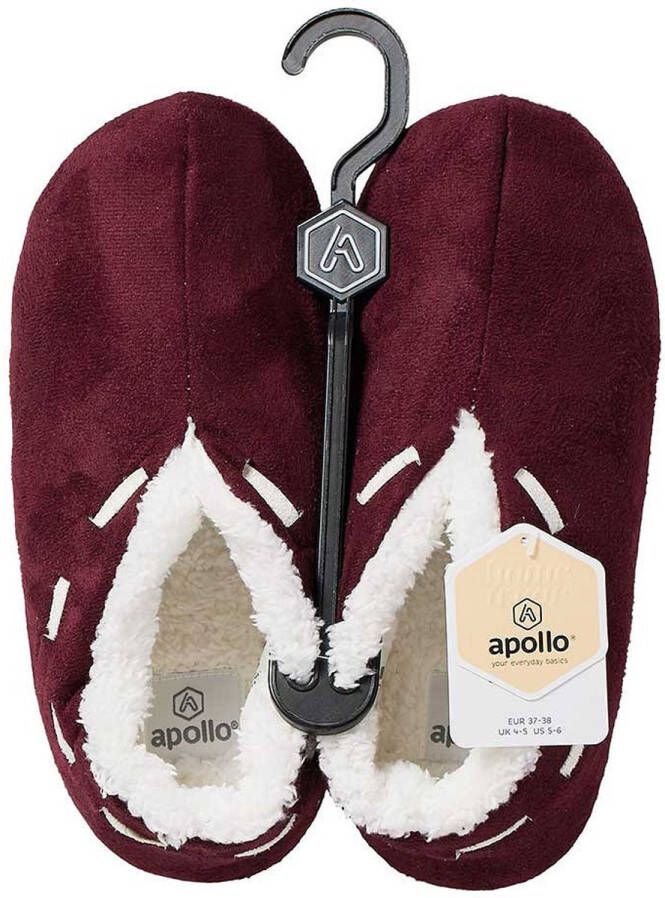 Apollo Spaanse sloffen pantoffels meisjes bordeaux rood polyester zachte voering