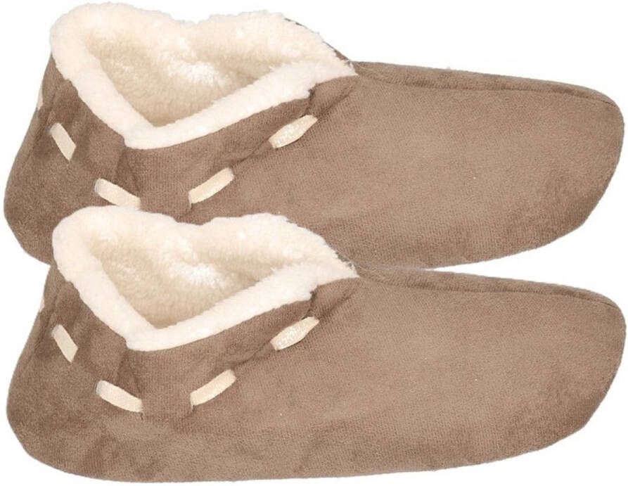 Apollo Spaanse sloffen pantoffels meisjes lichtbruin polyester zachte voering