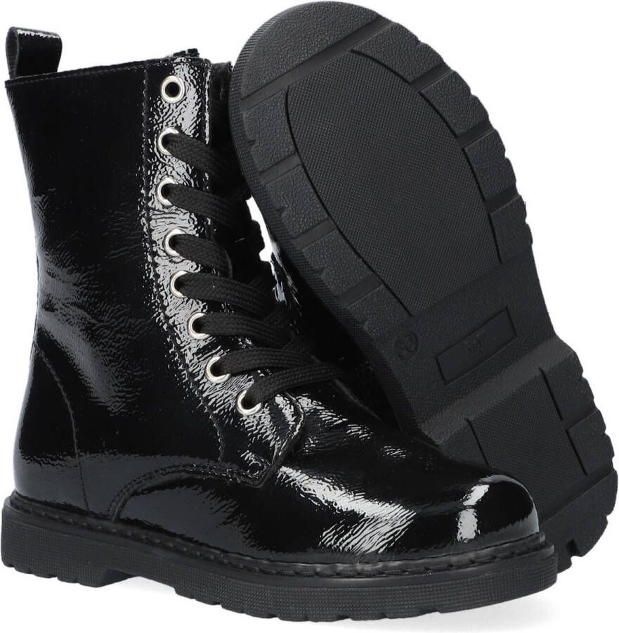 Apples & Pears B009048 Veterboots Laarzen Met Veters Meisjes Zwart