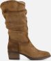 Aqa Hoge plooi laarzen taupe Suede Dames - Thumbnail 2