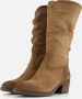 Aqa Hoge plooi laarzen taupe Suede Dames - Thumbnail 1