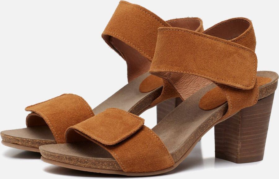 Aqa Sandalen met hak cognac Suede Dames