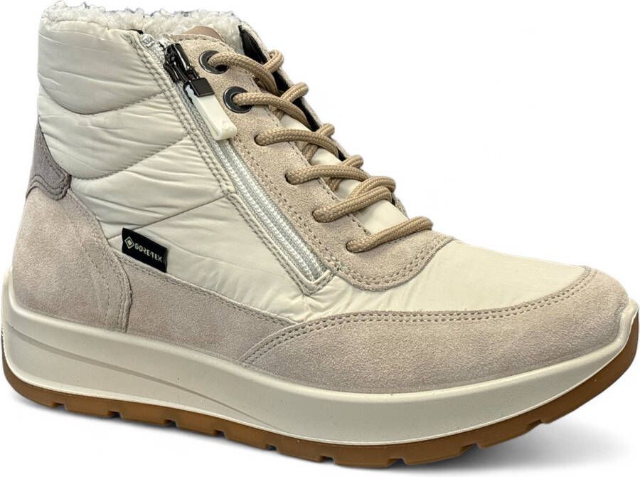 Ara Beige Gore-Tex Dames High-Top Sneaker Beige Dames