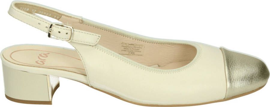 Ara Elegante Beige Slingback met Metallic Neus Beige Dames