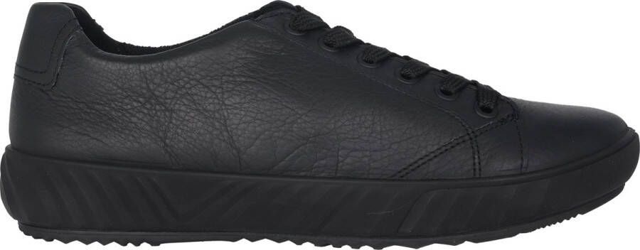 Ara Zwarte Leren Wijde Pasvorm Sneaker Black Dames