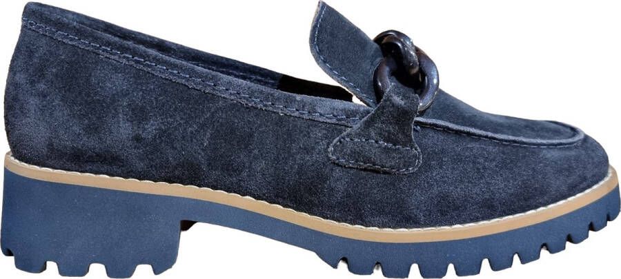 Ara moccasin suede blauw art