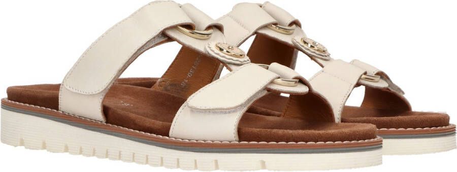 Ara Wit leren zomerslipper met uniek detail White Dames