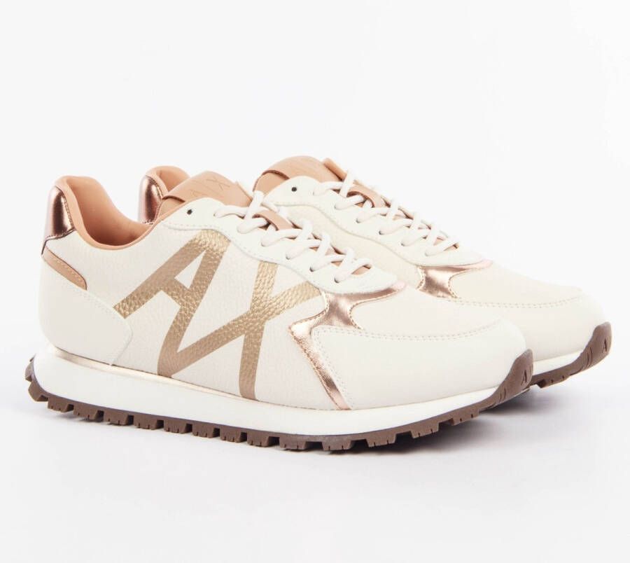 Armani Exchange Contrast Sneakers voor Dames Beige Dames