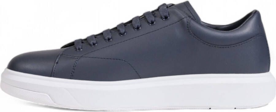 Armani Exchange Blauwe Leren Sportieve Sneakers met Rubberen Zool Blue Heren