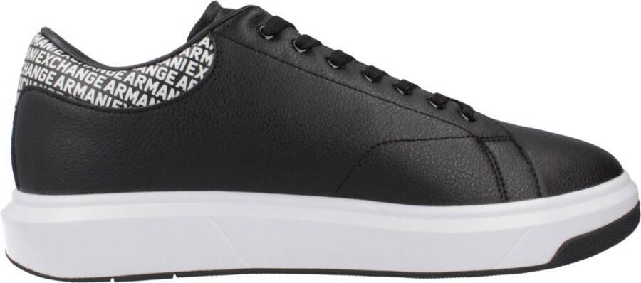 Armani Exchange Leren Sneaker Heren Herfst Winter Collectie Black Heren