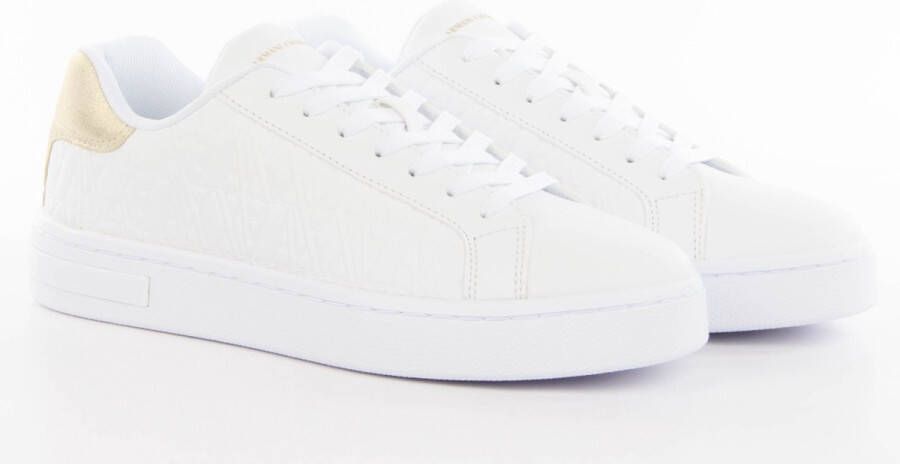 Armani Exchange Witte Gouden Sneakers voor Vrouwen White Dames