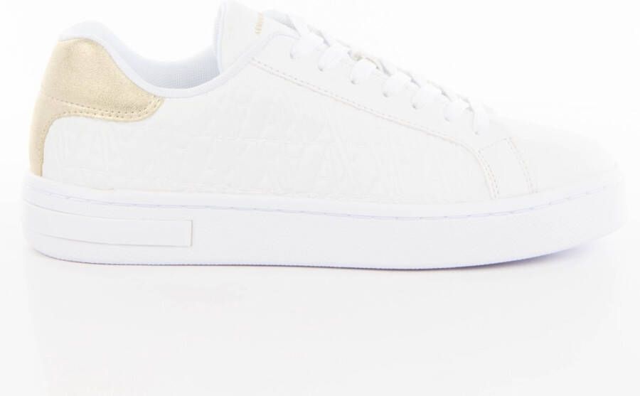 Armani Exchange Witte Gouden Sneakers voor Vrouwen White Dames