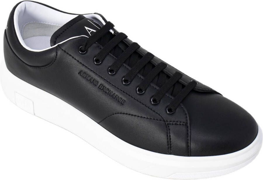 Armani Exchange Blauwe Leren Sportieve Sneakers met Rubberen Zool Blue Heren