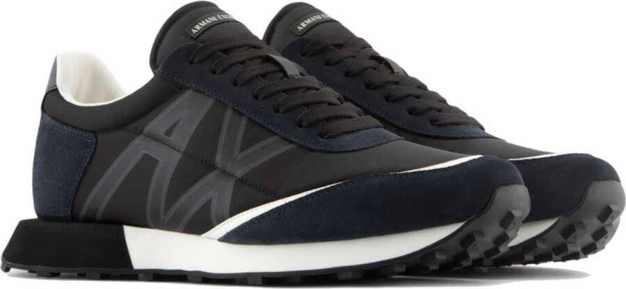 Armani Exchange Zwarte casual lage profiel sneakers Zwart Heren