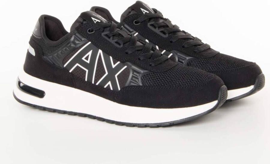 Armani Exchange Zwarte casual lage profiel sneakers Zwart Heren