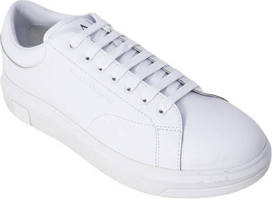 Armani Exchange Witte leren lage sneakers met logo detail White Heren - Foto 1