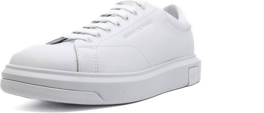 Armani Exchange Witte leren lage sneakers met logo detail White Heren