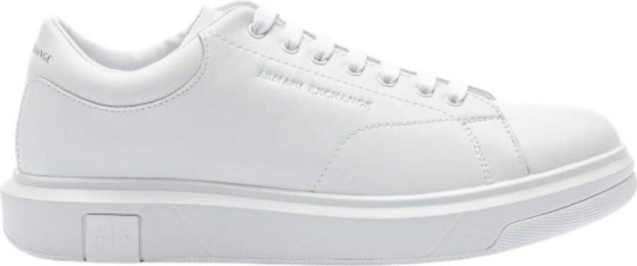 Armani Exchange Witte Leren Sneakers Lente Zomer Collectie White Heren