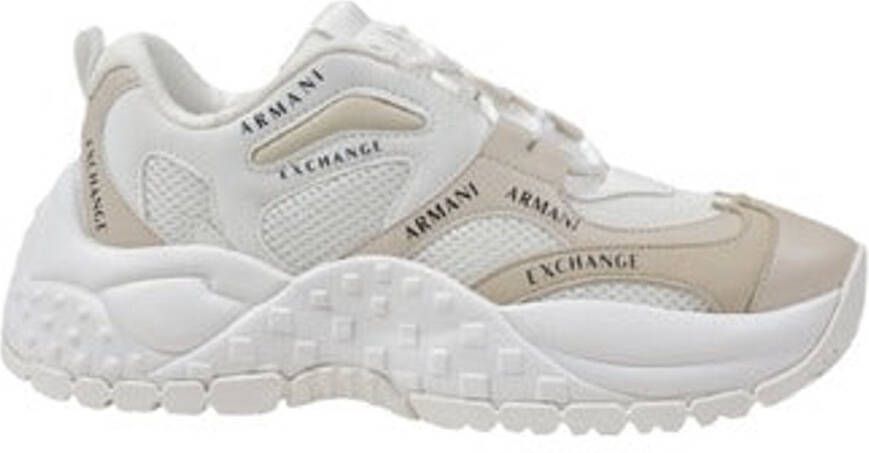 Armani Exchange Beige Rubberen Zool Damessneakers Beige Dames