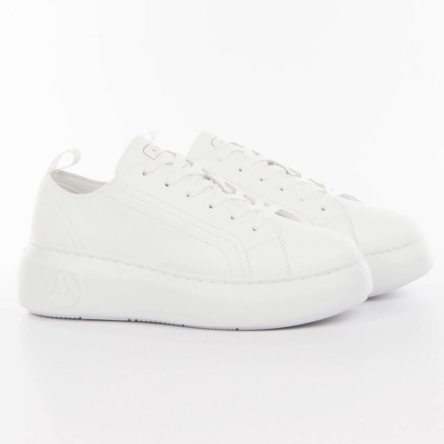 Armani Exchange Witte Leren Sneakers Lente Zomer Collectie White Dames