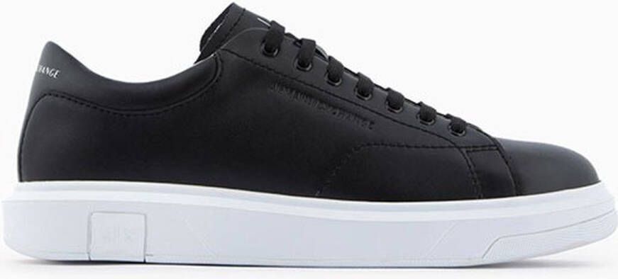 Armani Exchange Zwarte Casual Leren Sneakers voor Mannen Black Heren